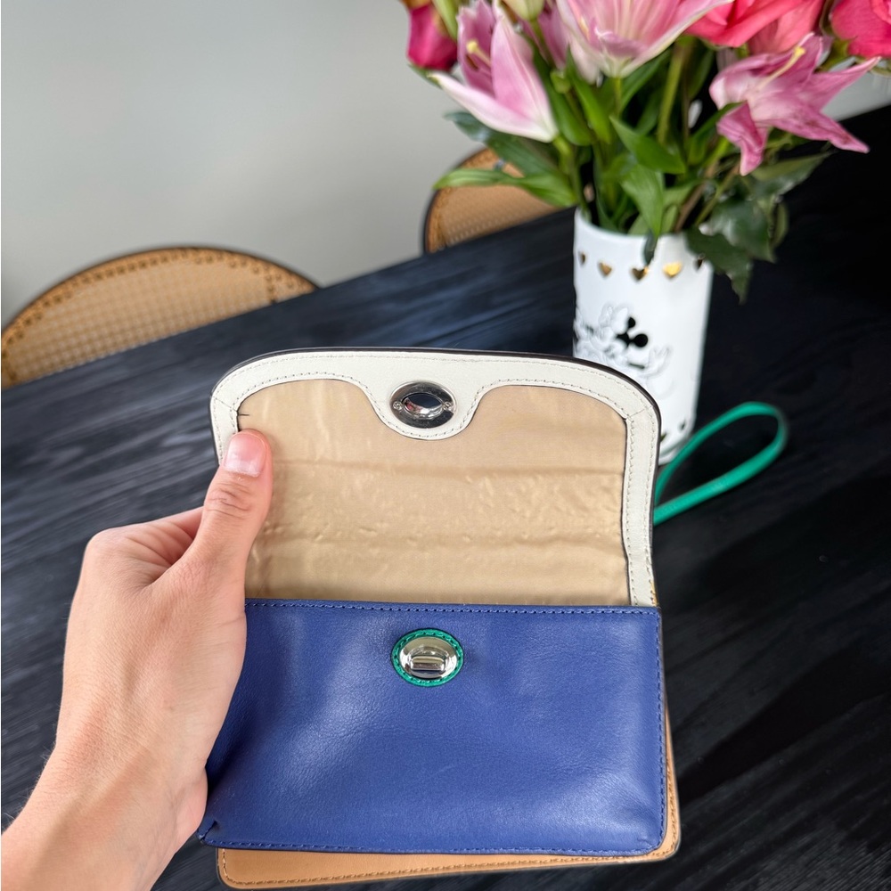 Coach Blue and Cream Mini Bag - Picture 5 of 6